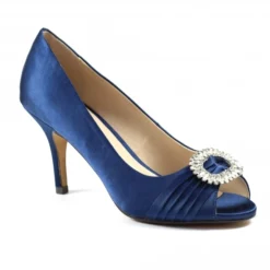 LUNAR Valerie Navy Peep Toe Court Shoe