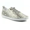 LUNAR Whitby Snake Leather Plimsoll